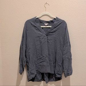 Gap ¾ sleeve charcoal grey blouse